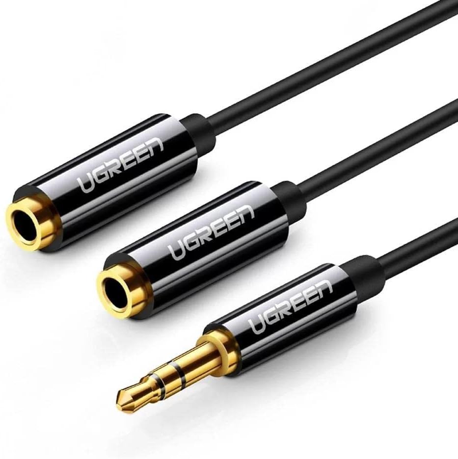 3.5mm 2'li Aux Kulaklık Çoklayıcı, Siyah