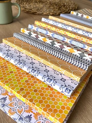 Amerikan Ciltli, A5 Çizgili Not Defteri, 64 Yaprak, 90 gr. Ivory Kağıt, 6 Farklı Kapak Tasarımı, Ofis İçin İdeal, Planlayıcı (Desen II)