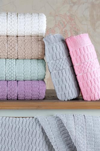 Tekstil Aysu | 6'lı 50x90 cm El&Yüz Havlu Seti Pembe