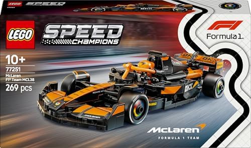 Speed Champions McLaren F1 MCL38 Yarış Arabası 77251 – 10 Yaş ve Üzeri Kız ve Erkek Çocukları ile Yetişkin Motorseverler için Sürücü Minifigürü İçeren Yapım ve Sergileme Seti (269 Parça)