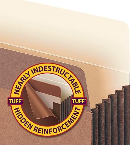 TUFF® Dosya Cebi, Düz Kesim Tab, 5-1/4" Genişletme, Mektup Boyutu, Kırmızı İp, Kutu başına 10 (73390)