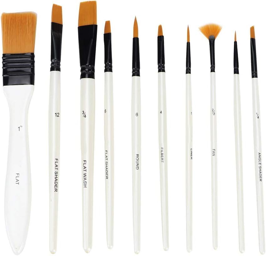 10 Adet Sanatçı Boya Fırçası Seti Sentetik Fırça Yağlı Boya Akrilik Fırça Fermuarlı Kılıflı