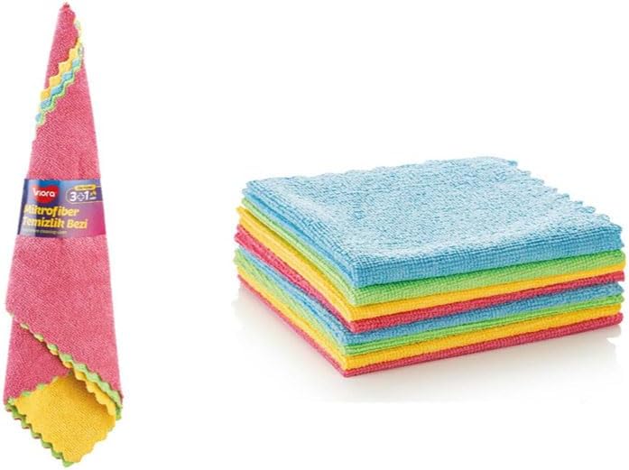 Eco Clean Mikrofiber Temizlik Bezi 4'lü Set | 33x33cm Çok Amaçlı Yüksek Emiş Güçlü Bez (VRP-320)