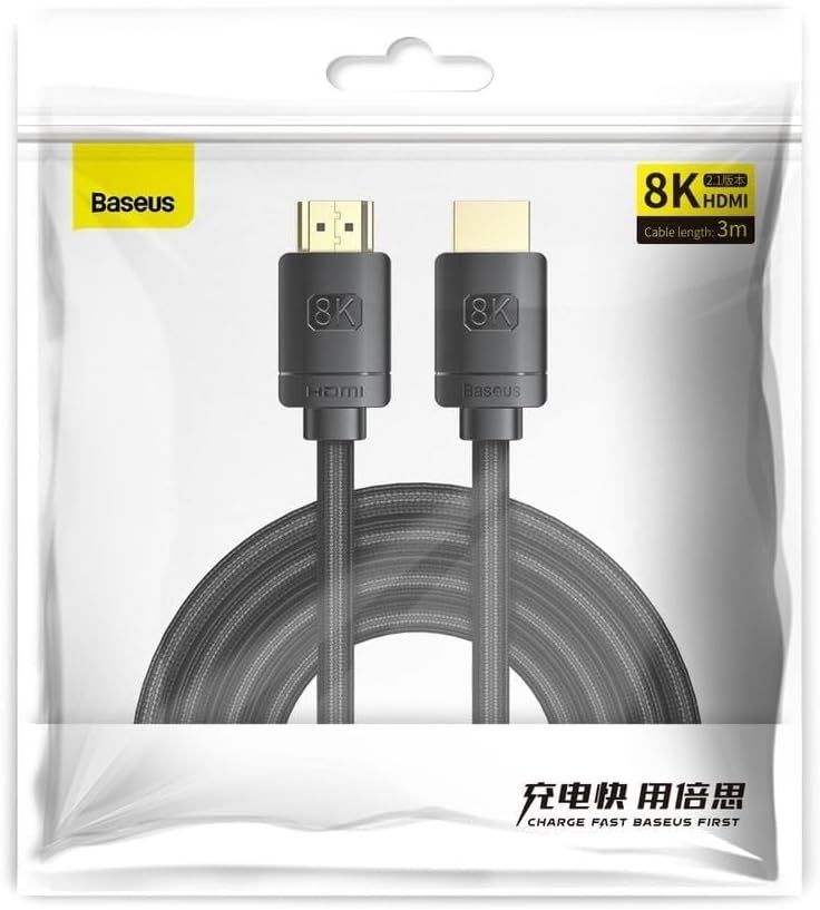 Definition Serisi HDMI 8K to HDMI 8K Görüntü Aktarma Kablosu, 3m, Siyah