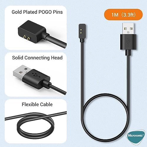 5 Lite İle uyumlu Manyetik USB Şarj Kablosu Siyah