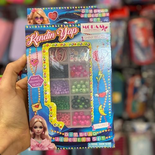 Kendin Yap Boncuk Takı Seti, Renkli Boncuklarla Bileklik ve Kolye Yapımı, Çocuklar İçin El Sanatları Aktivite Seti