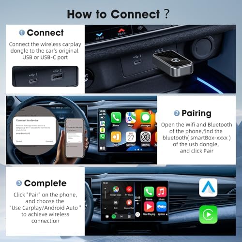 CarPlay ve Auto Kablosuz Multimedya Adaptörü CPS