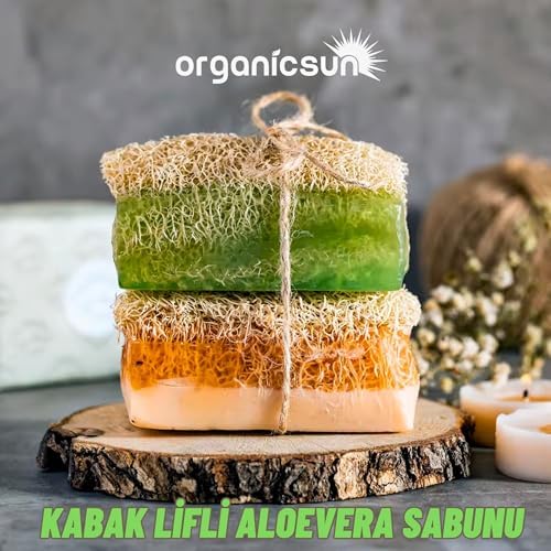 Doğal Kabak Lifli Aloe Vera Sabunu 120 Gr 1 Adet Tüm Cilt Tipleri İçin B ve E Vitaminli