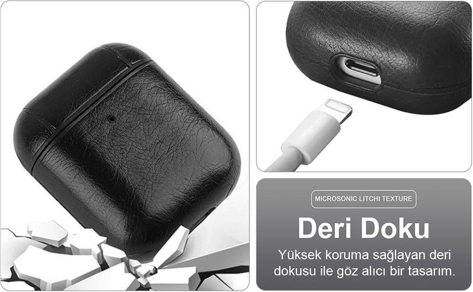 2.Nesil Bluetooth Kulaklık Uyumlu, DERİ KAPLAMA, Silikon Kulaklık Kılıfı