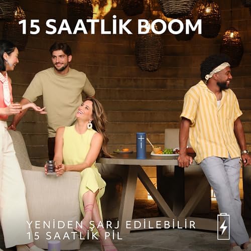 Ears BOOM 4 Taşınabilir Su Geçirmez Bluetooth Hoparlör, 360 Derece, Güçlü, Sürükleyici, Kristal Netliğinde Ses, 15 Saatlik Pil Ömürlü ve 45m Kullanım Mesafeli Hoparlör, Lila