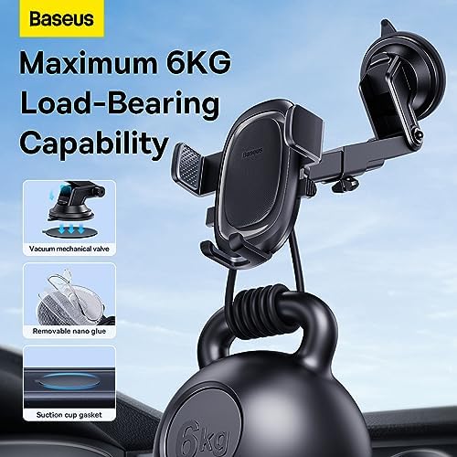 UltraControl Pro Serisi Clamp-Type Araç içi Telefon Tutucu Set Cluster, Siyah