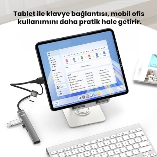 DM CHB025 USB-A ve Type-C Girişli 2*Type-C 1*USB-A SD Micro SD TF Kart Okuyucu Çoklayıcı Dönüştürücü