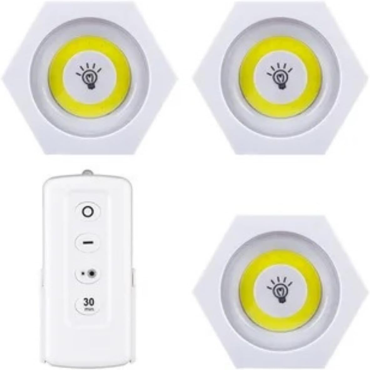 Uzaktan Kumandalı 3'lü Köşeli Spot Led Lamba Kablosuz Pilli Işıldak 1410