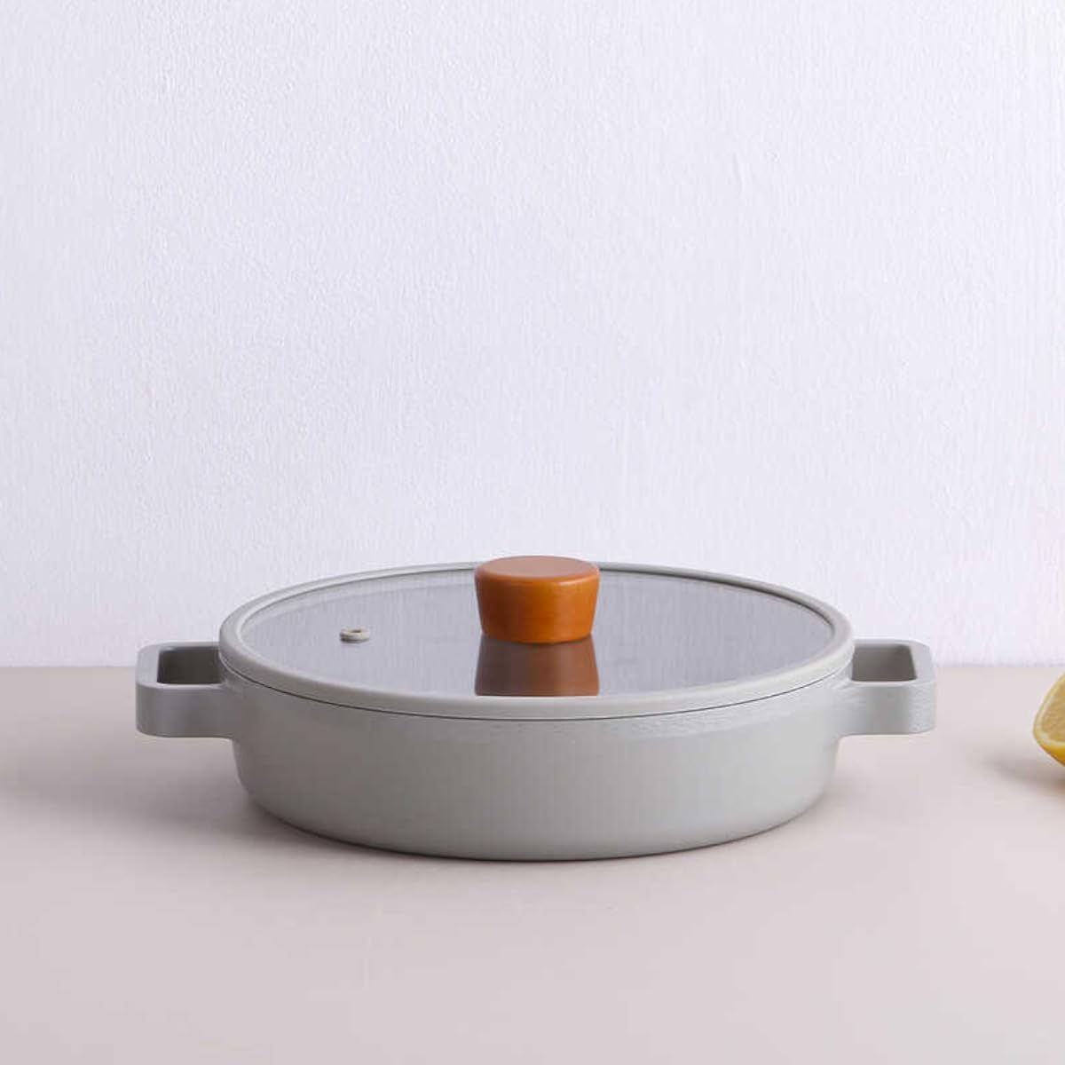 FİKA CAM KAPAKLI ALÜMİNYUM SAHAN 22CM GRİ