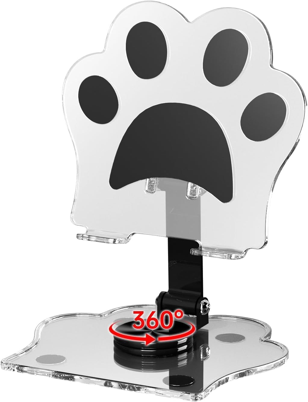360 Derece Dönebilen Kedi Patili Telefon VE Tablet Standı Tutucu Film vs İzlerken Kullanmak İçin Dönebilen Stand Şeffaf İphone Ve İle Uyumlu Dönebilen Stand Telefon Tutucu