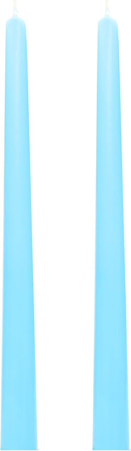 2'li Mavi Konik Şamdan Mum Seti