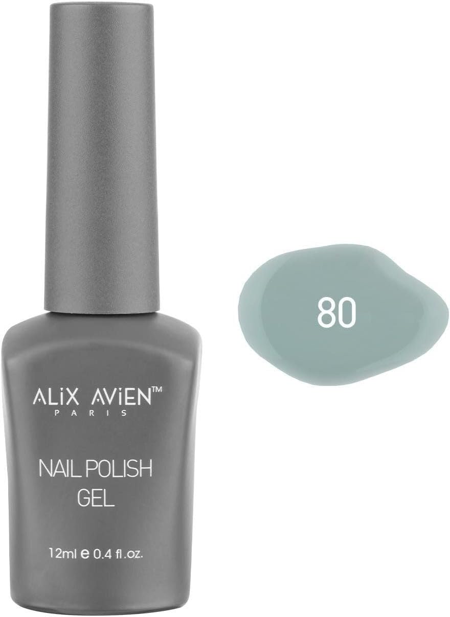 Su Yeşili Kalıcı Oje 80-Yoğun Renk Veren Jel Oje 12 ml-Nail UV Gel Polish 80