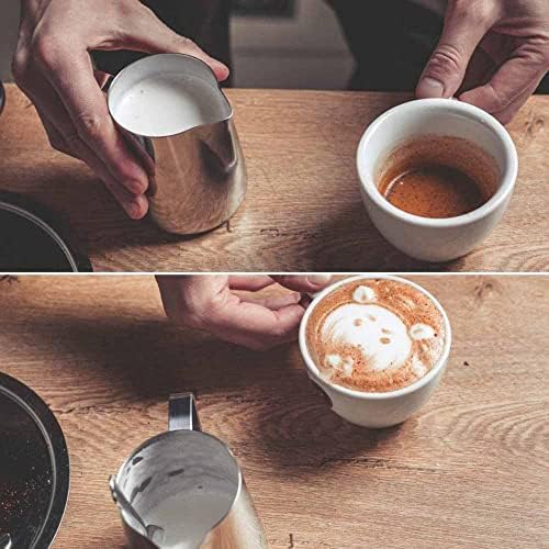 SS304 Paslanmaz Çelik Süt ve Kahve Potu, Pitcher Sütlük, Süt Köpürtücü, Köpürtme Kabı, 350 ml