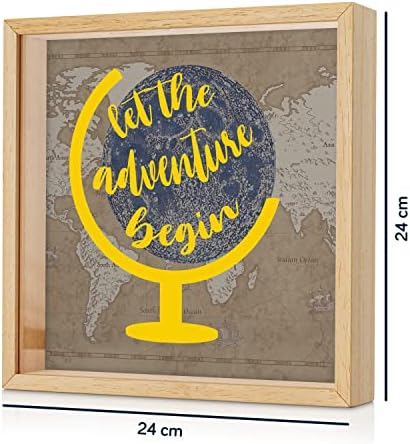 Let the Adventure Begin Tasarımlı Ahşap Kumbara