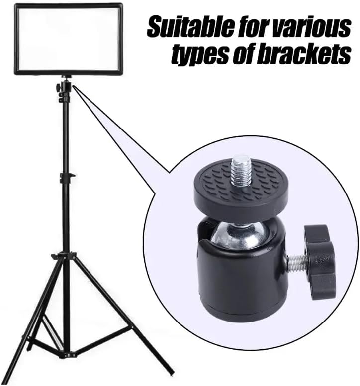 360° Döner Mafsallı Vida Adaptörü, 1/4" Bağlantı Uyumlu ve Monopod Aksesuarı, Kamera, Akıllı Telefon,, Mikrofon, LED Işık, Video Monitör ile Uyumlu Montaj Parçası