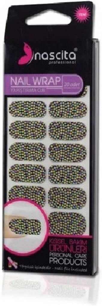 20'Li Renkli Nokta Desenli Yapiştirma Oje - 06