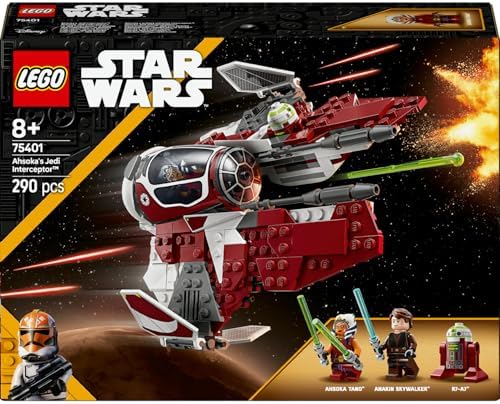: Klon Savaşları Ahsoka’nın Jedi Interceptor’ı 75401-8 Yaş ve Üzeri Kız ve Erkek Çocuklar için Yaratıcı Oyuncak Yapım Seti, Doğum Günü Hediyesi (290 Parça)