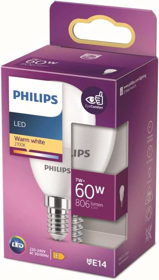 LED 60W P48 E14 Sarı Işık Dim Edilmez Ampul Tekli Paket