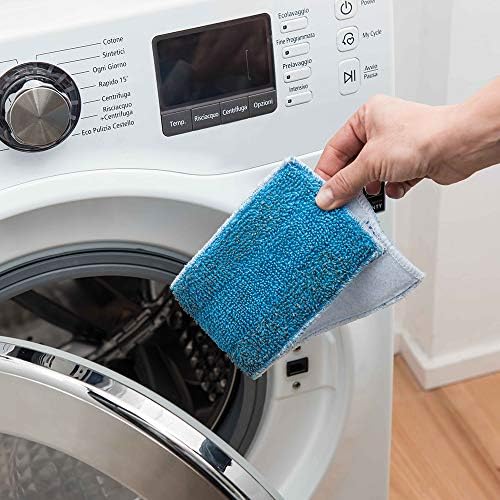 Polti Moppy Genel Microfiber Bez Seti 2'li, Tüm Yüzeyler İçin Uygun, Makinede Yıkanabilir, Pamuklu, Mavi