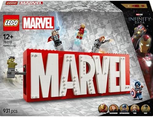 |: Logosu ve Minifigürleri 76313 - Süper Kahraman Sevenler için Avengers Karakterleri İçeren Yaratıcı Oyuncak Yapım Seti, Doğum Günü Hediyesi (931 Parça)