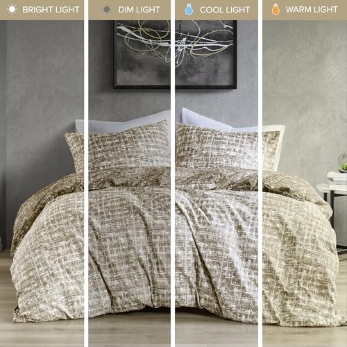 Spaces Yorgan Seti - 3 Parça Çift Taraflı, Boz Kahverengi, Tam/Kraliçe