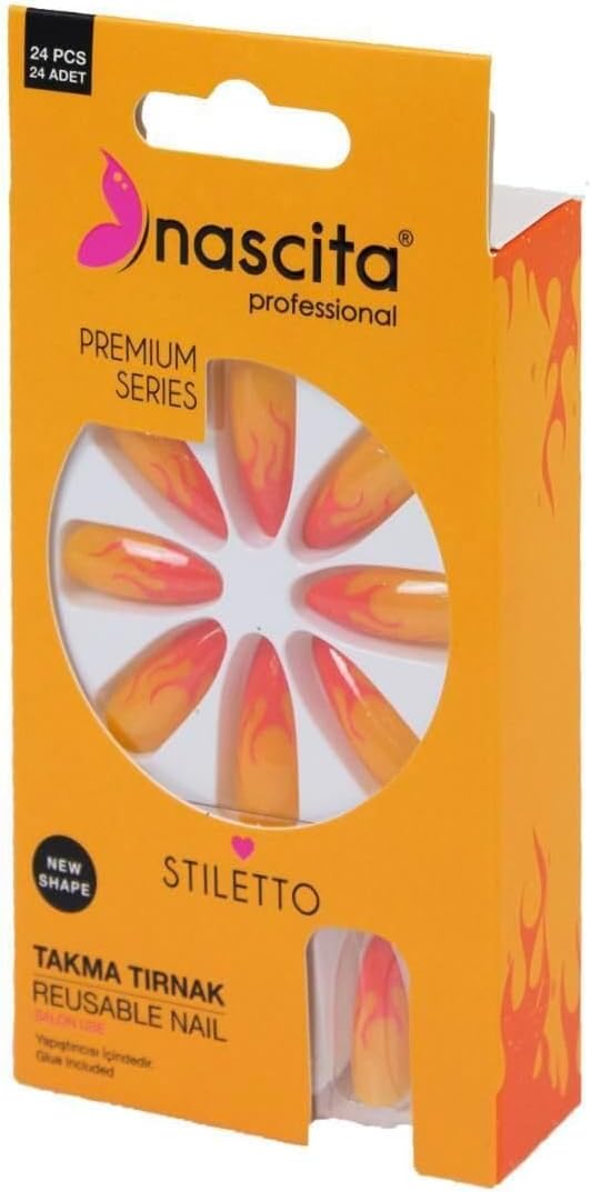 24'lü Stiletto Renkli Takma Tırnak - 185