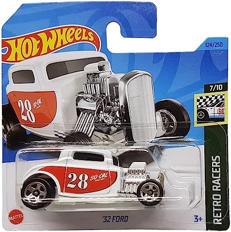 - ´32 - Retro Racers 7/10 - HKH04 - Short Card - SoCal - Beyaz - Mattel 2023