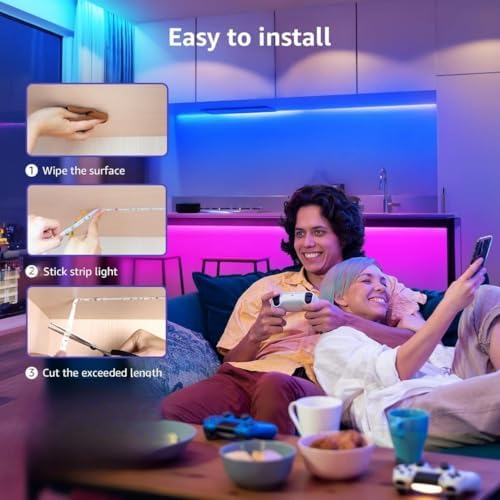 RGB Şerit LED Işık – SB-6525, Müzik ve Ses Duyarlı, Ritim Algılayan, Otomatik Renk Değiştiren, Oyun Odası, TV, Parti, Yatak Odası Dekorasyonu İçin (5 Metre)