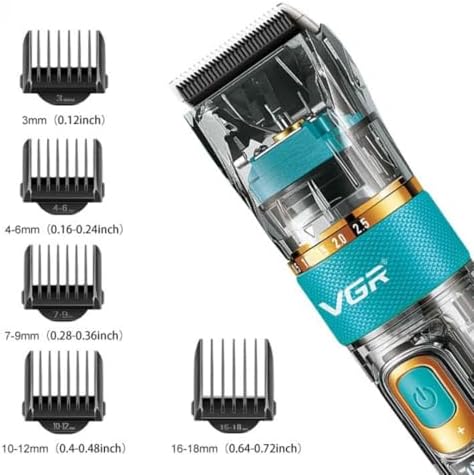 Jouis Vgr Profesyonel Saç ve Sakal Tıraş Makinesi, 7000 RPM, 2600mAh USB Şarjlı, 6 Başlıklı, 300 Dakika Çalışma Süresi, Seramik Bıçaklı, IPX7 Su Geçirmez, Dijital Göstergeli Cilt Koruması (Garantili)