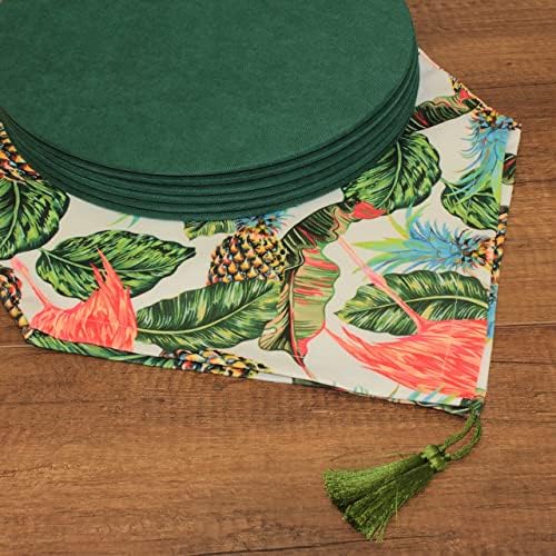 Ananas Desenli Beyaz Zemin Arka Plan Dijital Baskılı Runner Amerikan Servis 40x150 cm