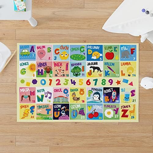 Türkçe Kelime Öğretici Oyun Matı - Bebek Oyun Halısı