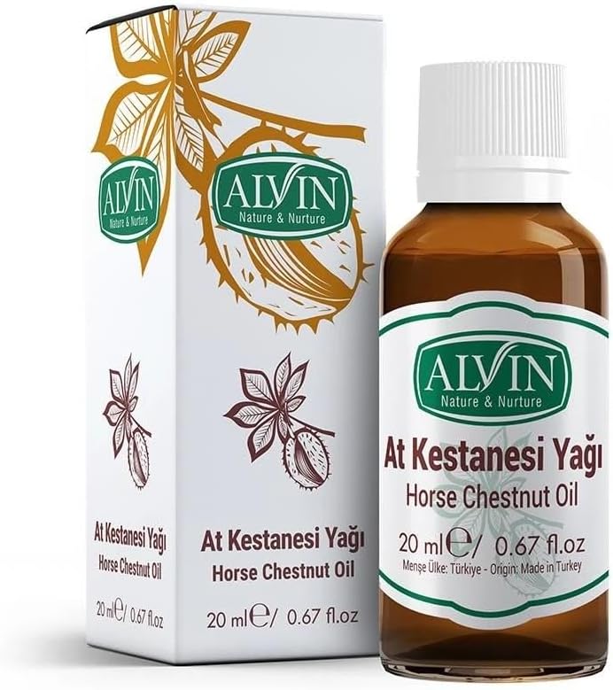 Alvin At Kestanesi Yağı, Soğuk Sıkım ve Doğal, Horse Chestnut Oil, 20 ml