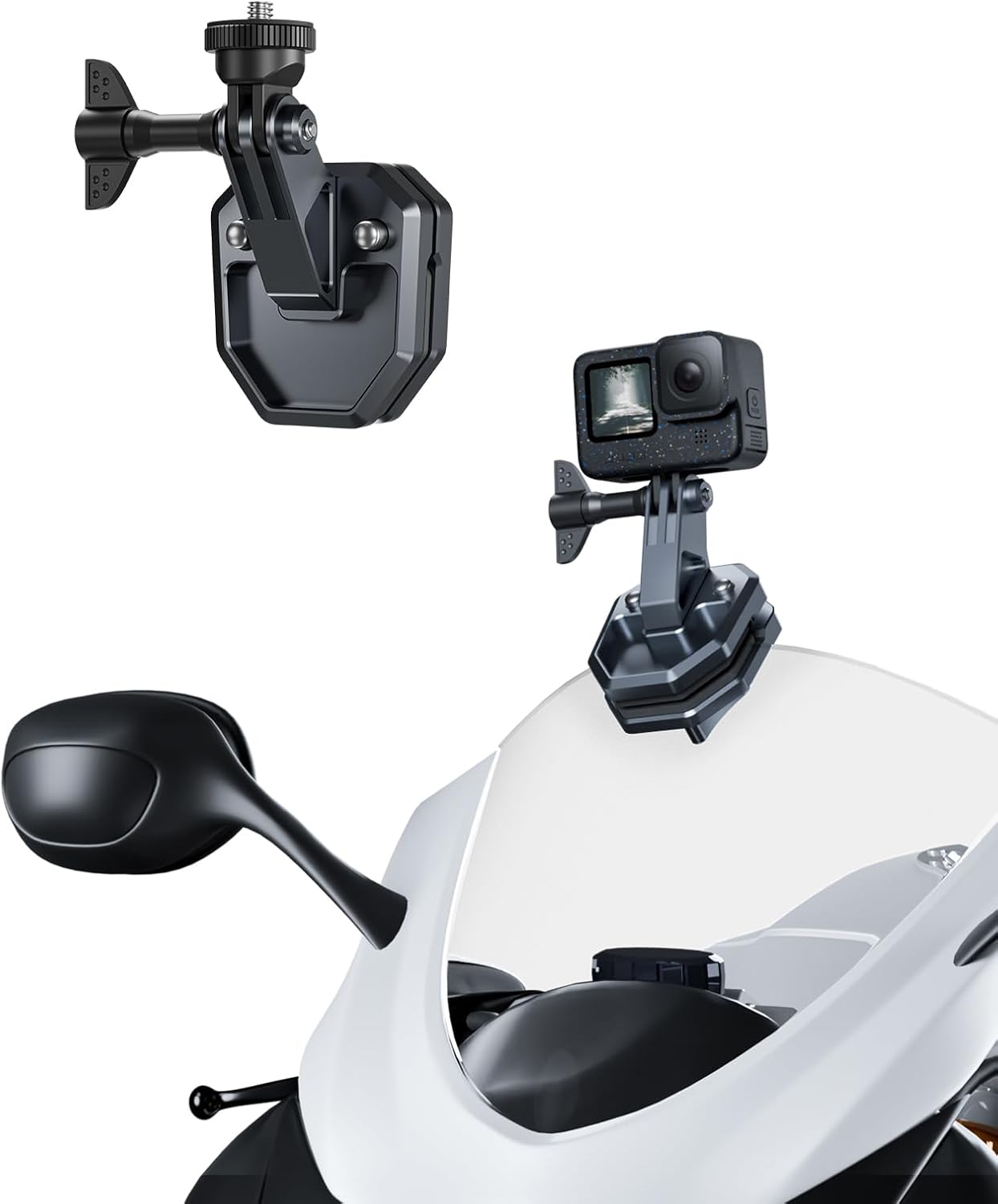 Motosiklet Ön Cam Klipsi Kamera Montajı, DJI Osmo Action 6/Osmo /Osmo 360/Action 5 4, Hero 13 12 11 10 9 8, 360 X5 X4 Action Cam ile Uyumlu