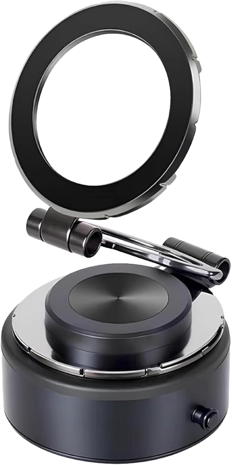 Vakumlu Araç İçi Telefon Tutucu Torpido Üstü Araç Gögse Vakum Sayesinde Çok Güçlü Manyetik Tutucu Telefon Elektronik Vakum Çekici Premium (Siyah)