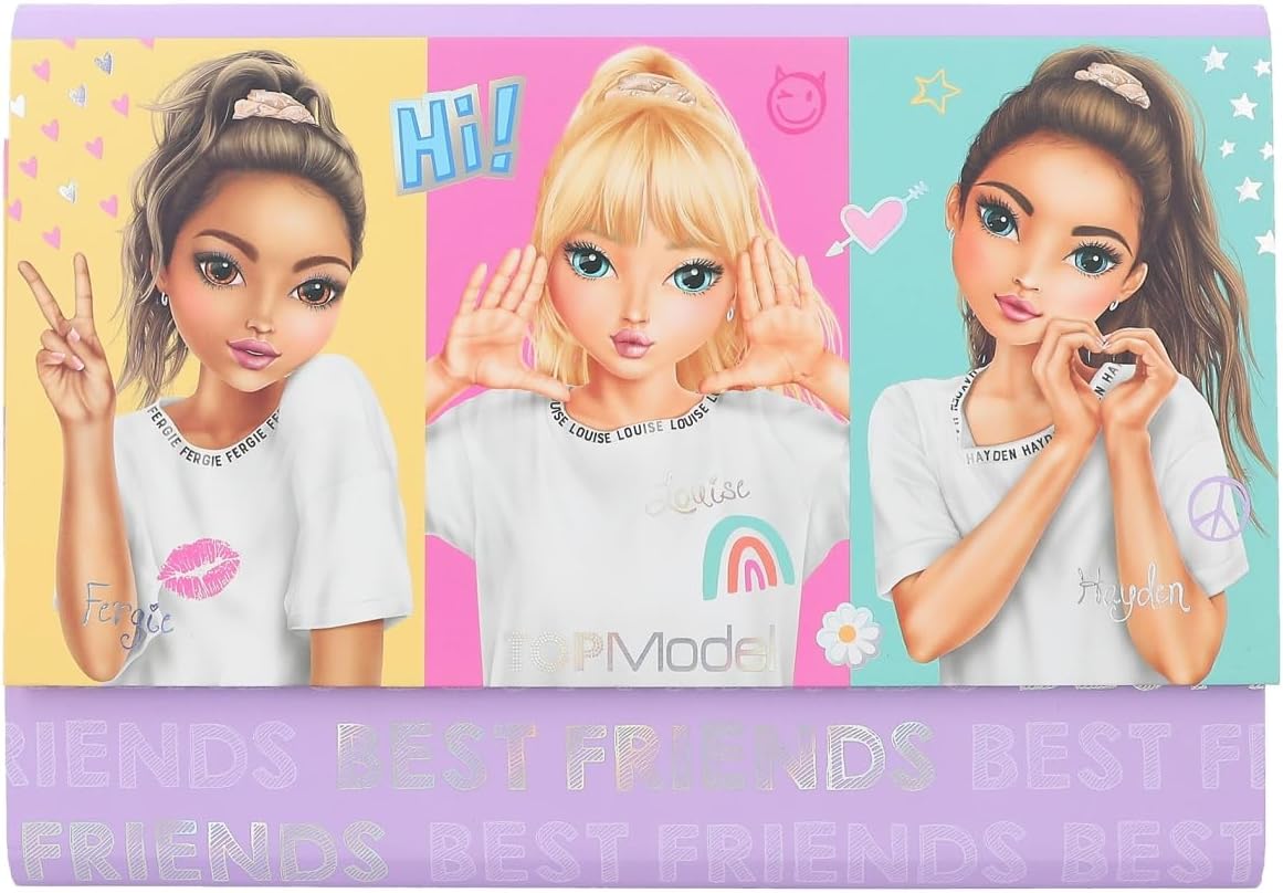 12717 Shots - Mektup Kağıdı Seti, Bölmeli Dosyada, 24 Mektup Sayfası ve Zarf Dahil, Çok Renkli