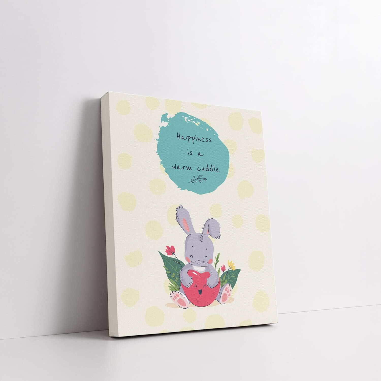 Tatlı Tavşan Bebek Odasına Özel Kanvas Tablo - 30x40 cm