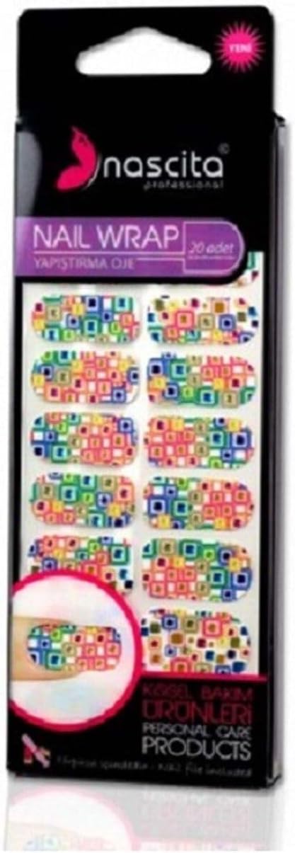 20'Li Kirmizi-Gümüş Nokta Desenli Yapıştırma Oje -012