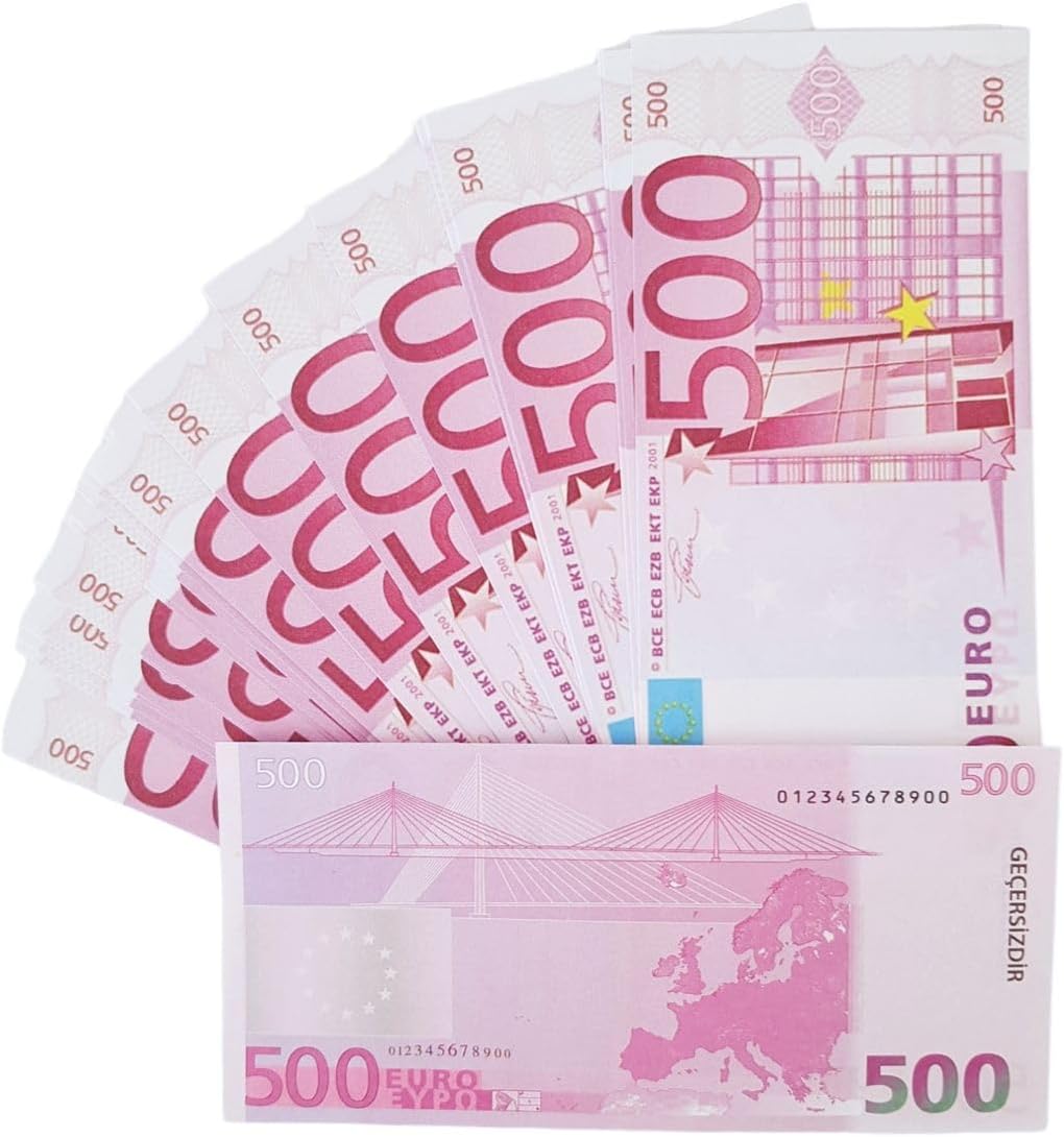 POP KONSOL 300 Adet 500 Euro Sahte Para Geçersiz Düğün Parası Parti Şaka Malzemesi PP191211