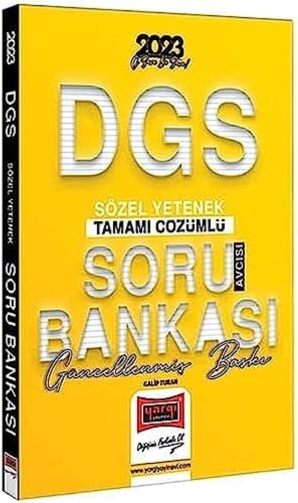 Yayınları 2023 DGS Soru Avcısı Tamamı Çözümlü Sözel Yetenek Soru Bankası