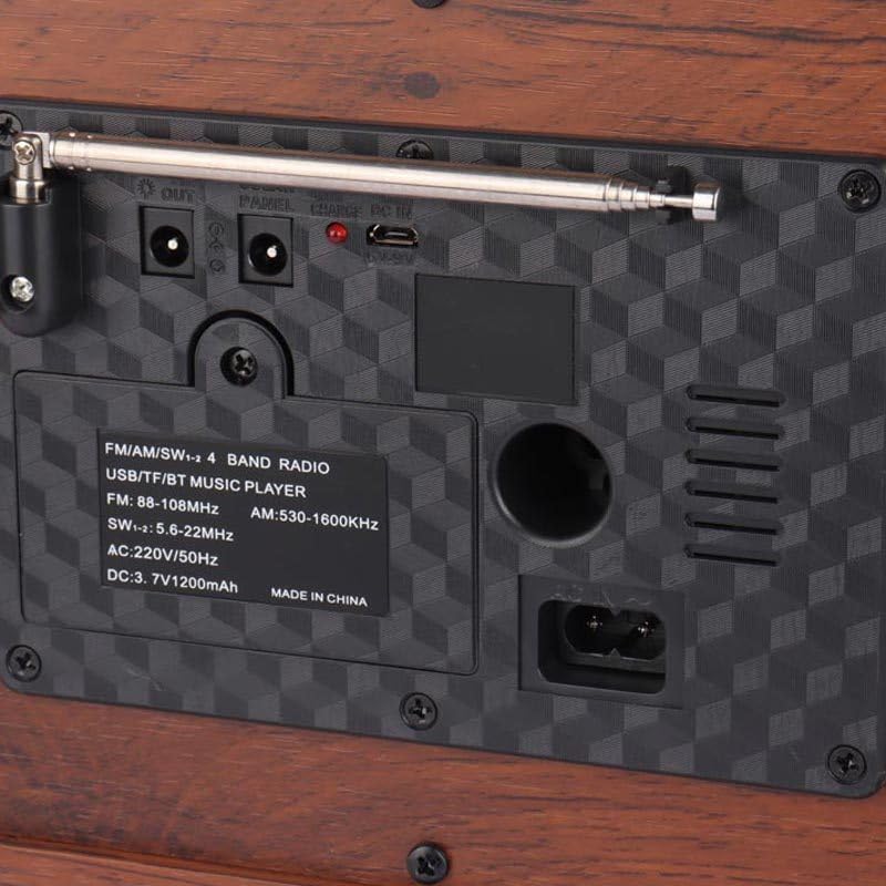 Büyük Boy Retro Radyo Taşınabilir Bluetooth Speaker Ve Hoparlör Klasik Antika Tarzı İç ve Dış Mekan Multiband USB Girişli Dekoratif Klasik Radyo 30,5x18x11,5 cm 3299BT (Koyu Kahverengi)