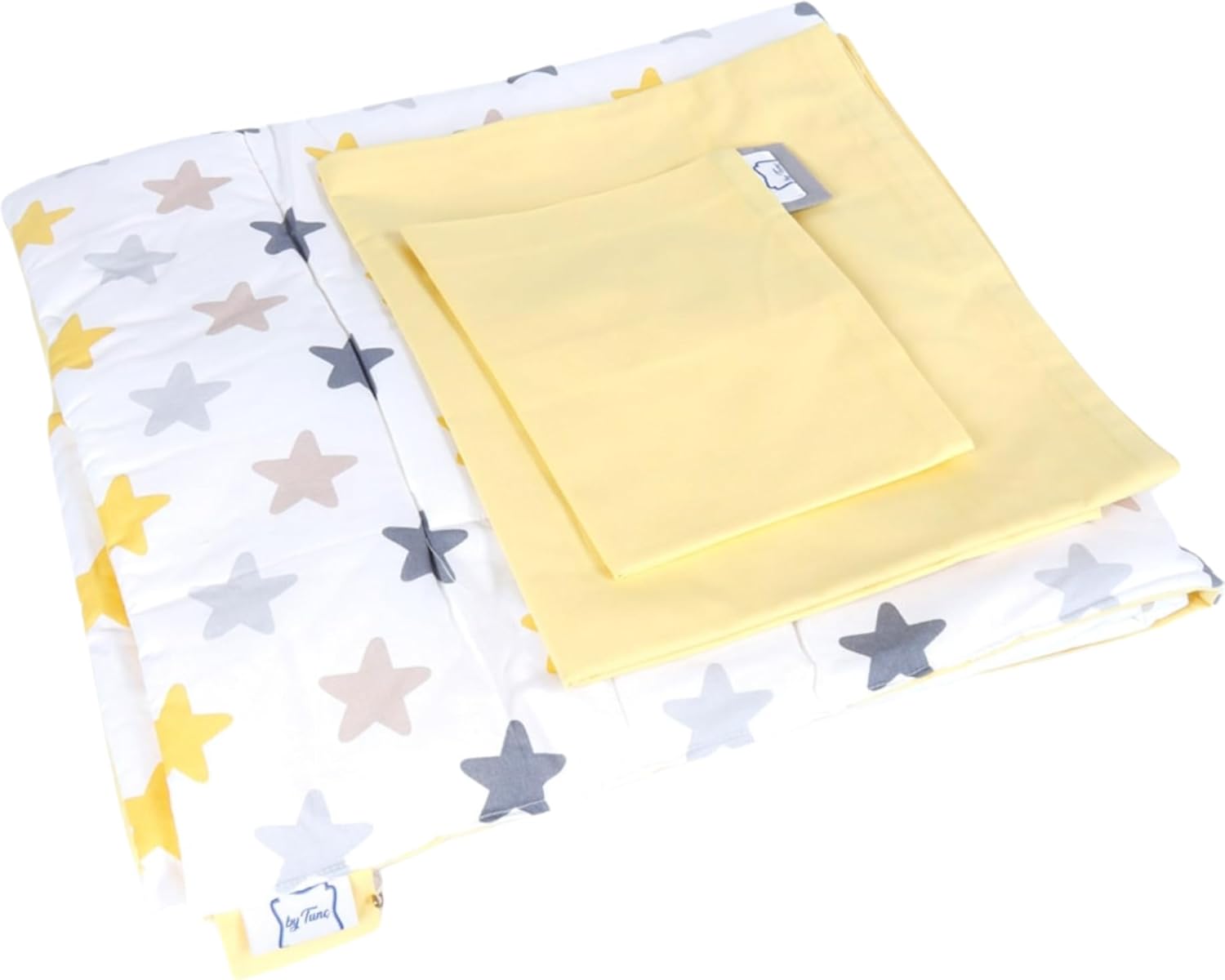 Bebek El Yapımı Yıldız Desenli Yorgan Çarşaf Ve Yastıklı Üçlü Set