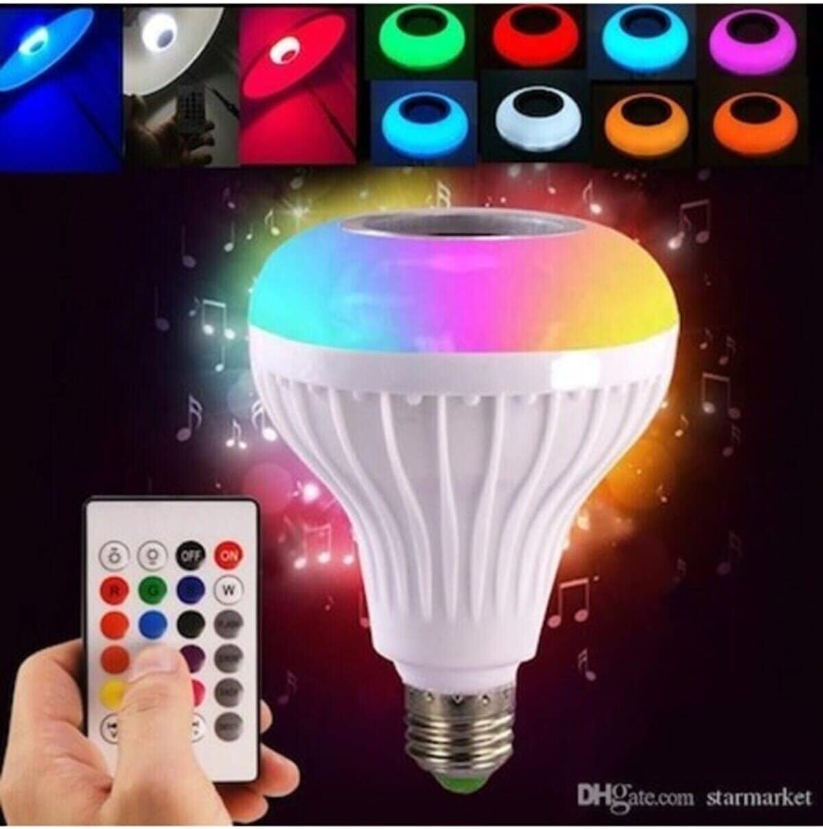 Bluetoothlu Led Ampul Hoparlör Mp3çalar Renkli Led Disko Ampul