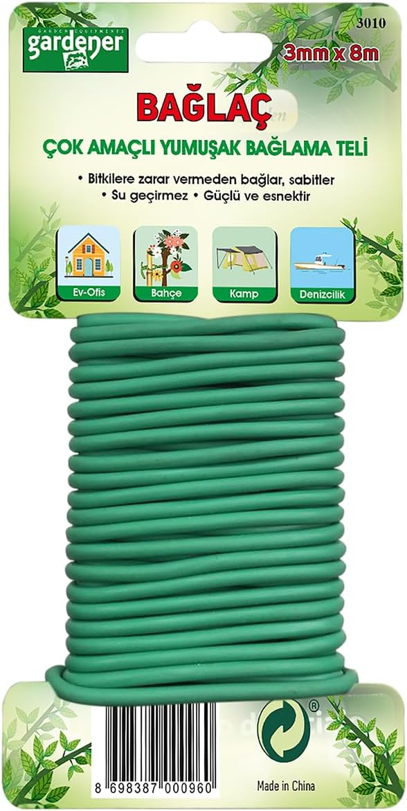 3010 Bağlaç, Çok Amaçlı Yumuşak Bağlama Teli - 3Mm X 8M