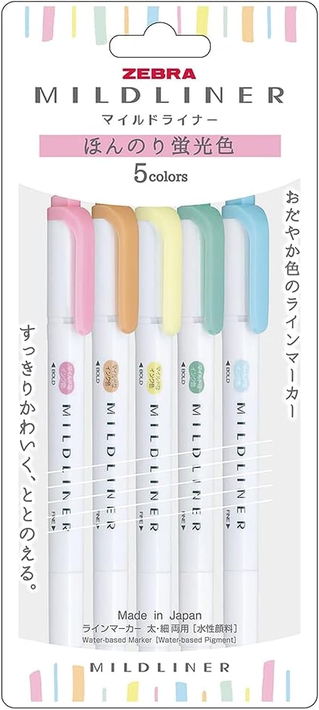 Zebra Mildliner İşaretleme Kalemi 5C-N Set