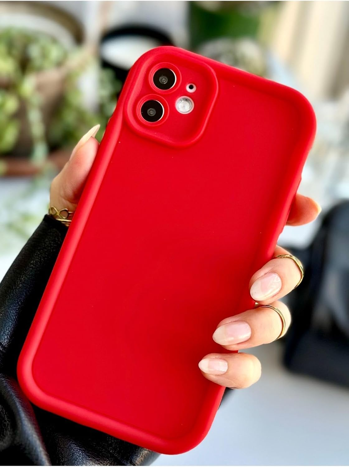 11 Uyumlu (12 Görünümlü Köşeli) Darbe Önleyici Mat Lansman Silikon Kılıf - Kırmızı